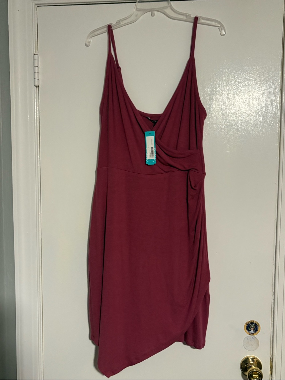 41 Hawthorn Fraidy Knit Surplice Dress L Magenta NWT Modal